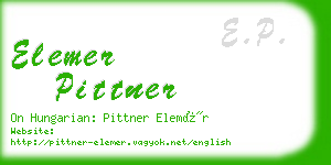 elemer pittner business card